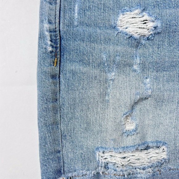 Madewell Distressed Cut Off Light Blue Denim Shorts Womens Size 26 Pockets - Picture 4 of 9